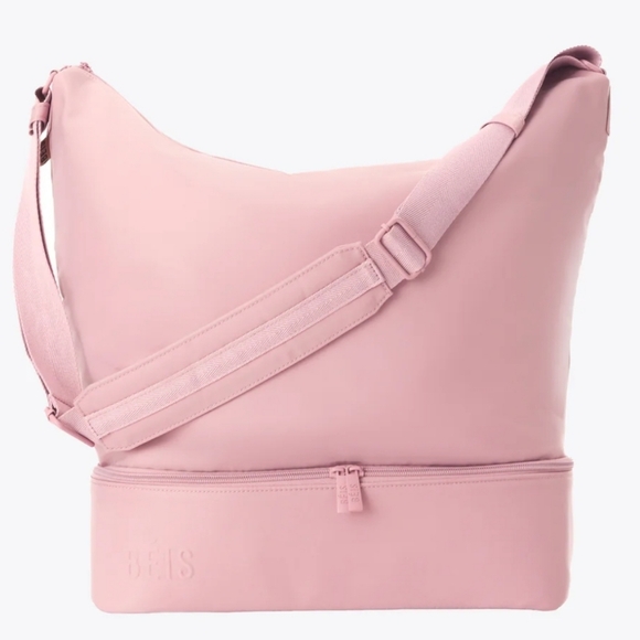 BEIS Handbags - Beis Pink Nylon Shoulder Tote